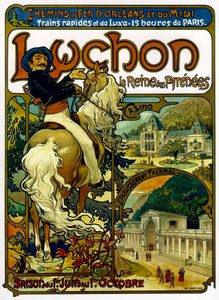 Poster for Trains to Luchon, France, 1895